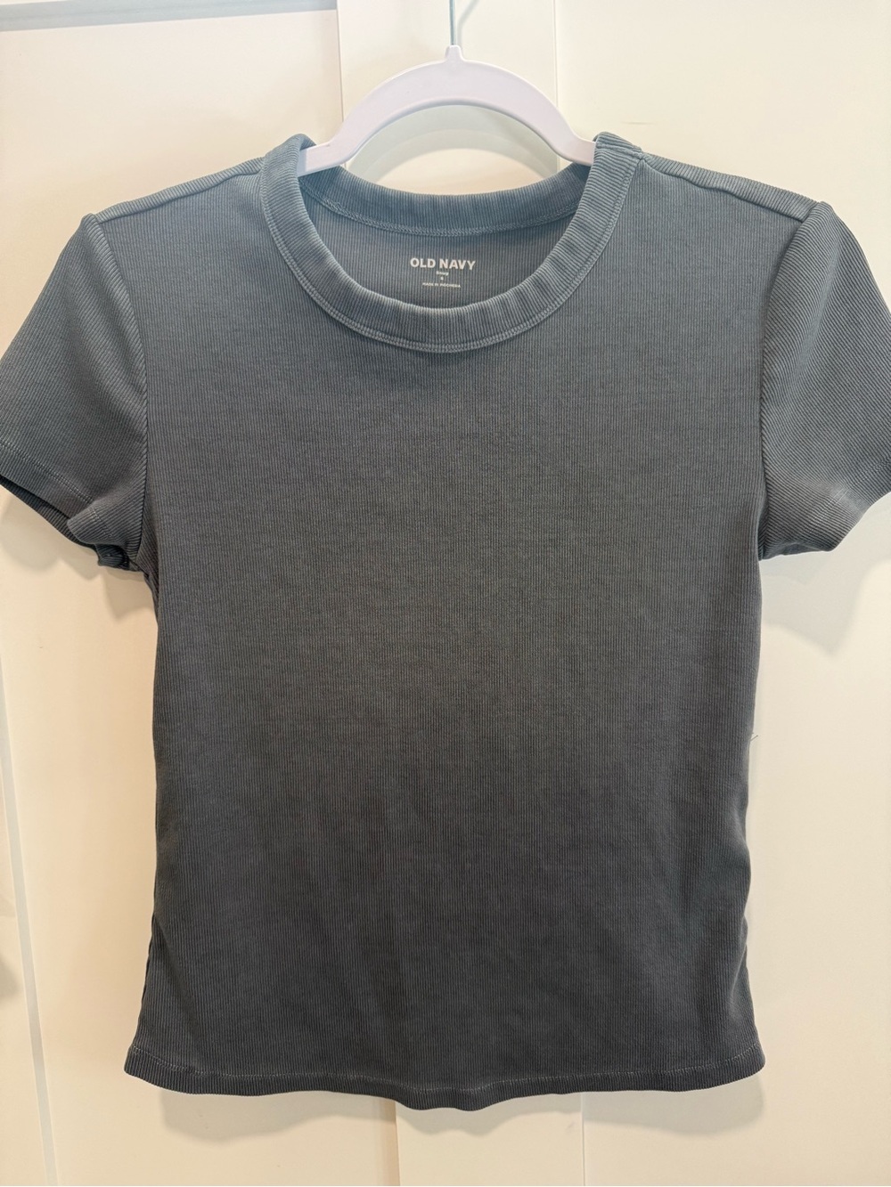 Old Navy Snug Ribbed Short Sleeve Tee Gray Size Small